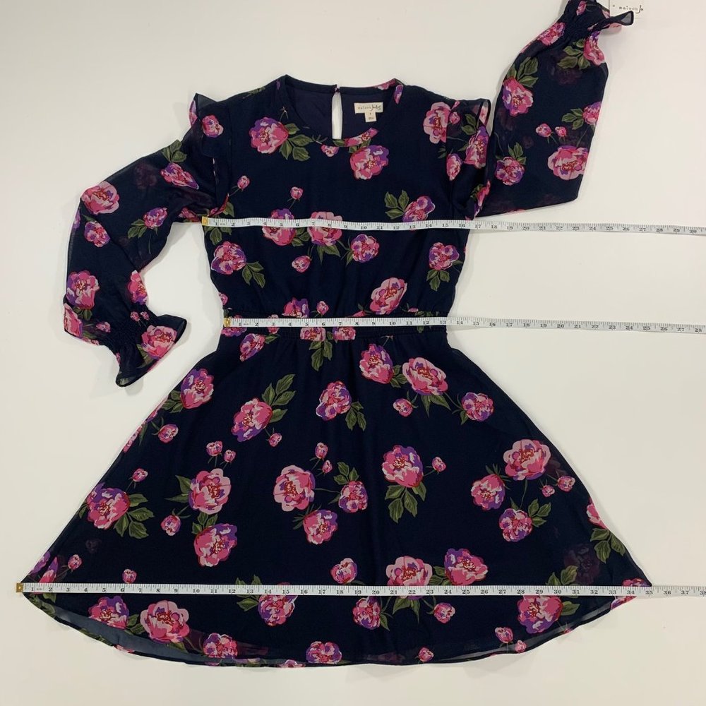 Maison Jules Women's Dress S Floral Print Fit & Flare Dress Navy Blue S - Picture 6 of 12